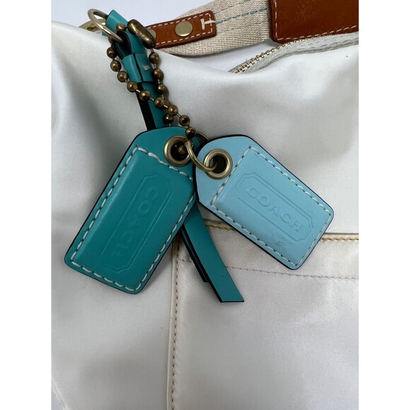 COACH Vintage Purse Handbag White Hampton Silk Leather Hobo Bag Y2K - Picture 2 of 10